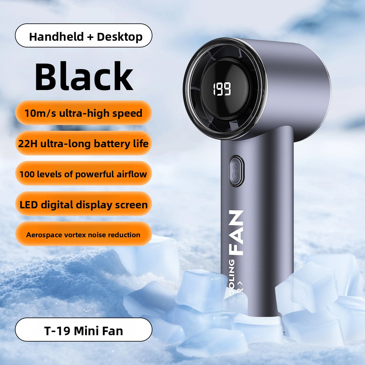 Handheld Turbo Fan with USB Charging