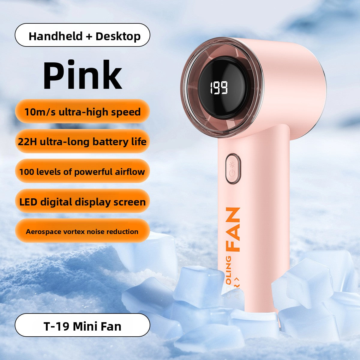 Handheld Turbo Fan with USB Charging