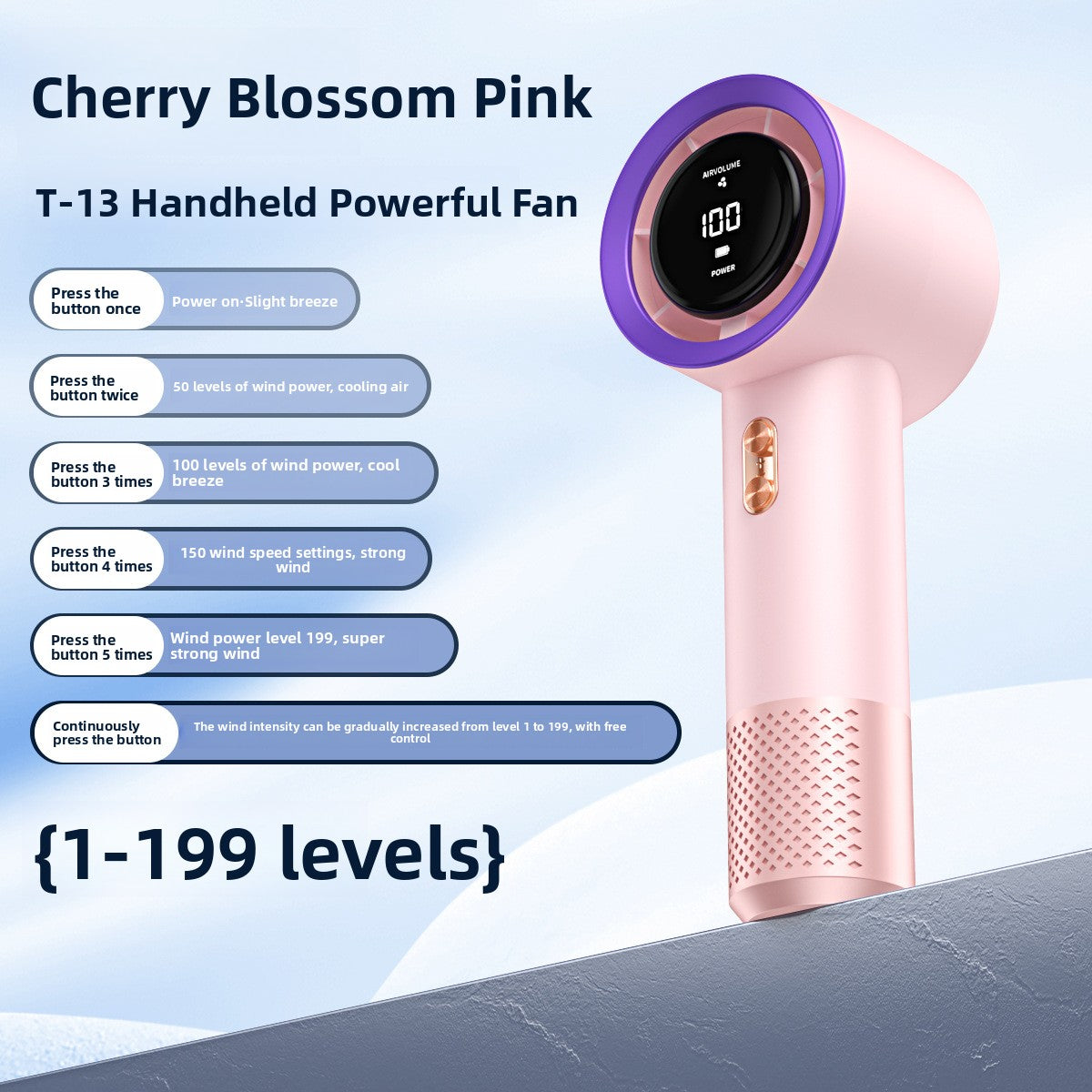 Handheld Turbo Fan with USB Charging