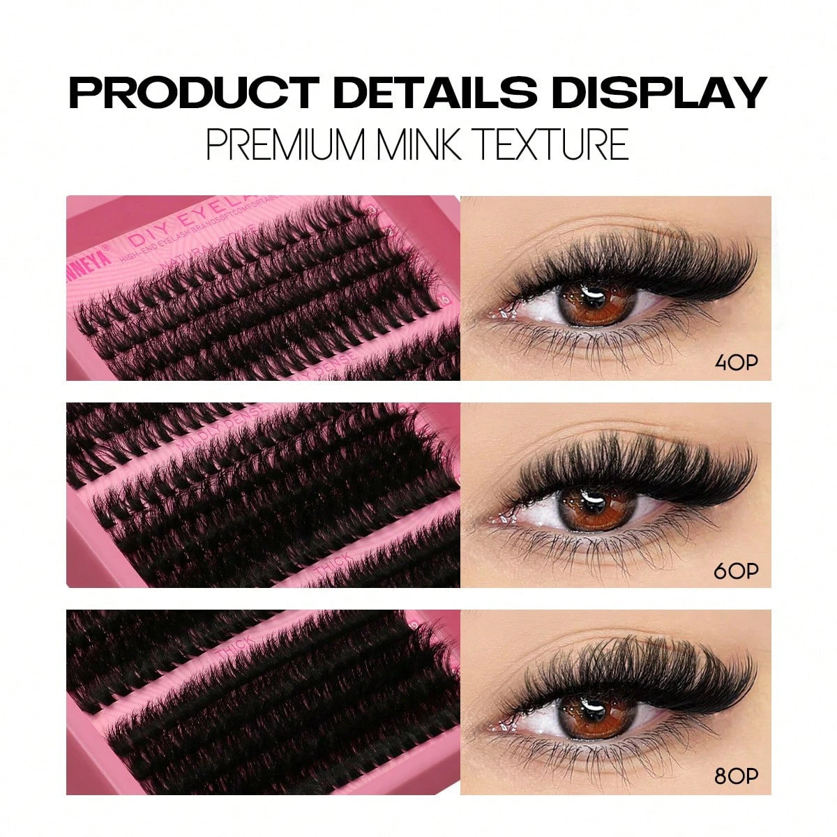 Single Cluster False Eyelashes 300 Clusters DIY Thick Lashes Set